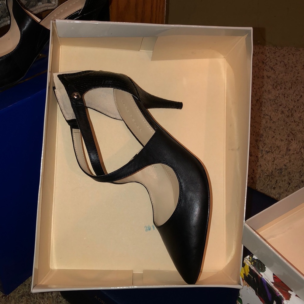 Black leather heels